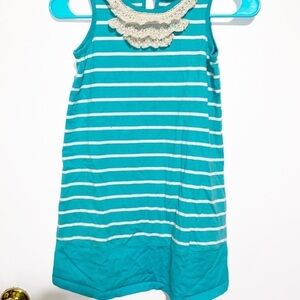 Hanna Andersson Striped Lace Collar Dress